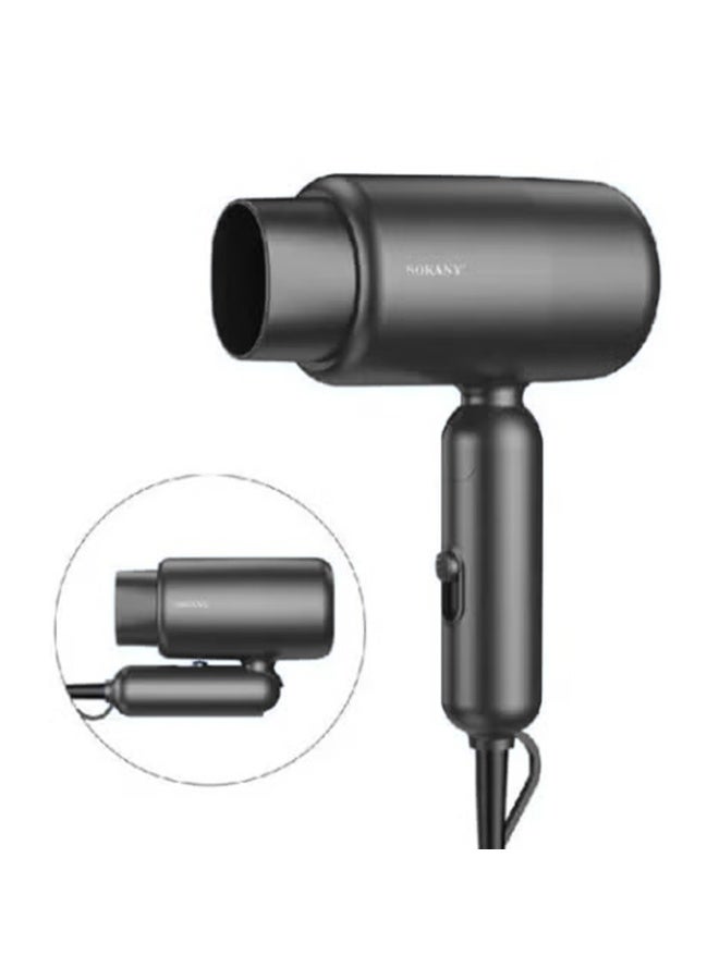 sokany SK-14028 Mini Hair Dryer 1200W with Fast Heating, Foldable & Portable Design, Ionic Technology, Multiple Speed Settings, Concentrator Nozzle for Precision Styling, Comfortable Grip for Home, Salon & Travel Use - Image 1